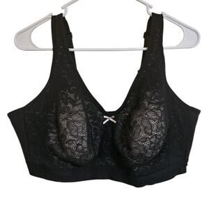 Cacique Wireless Wire Free Bra Black Lace 42DDD
